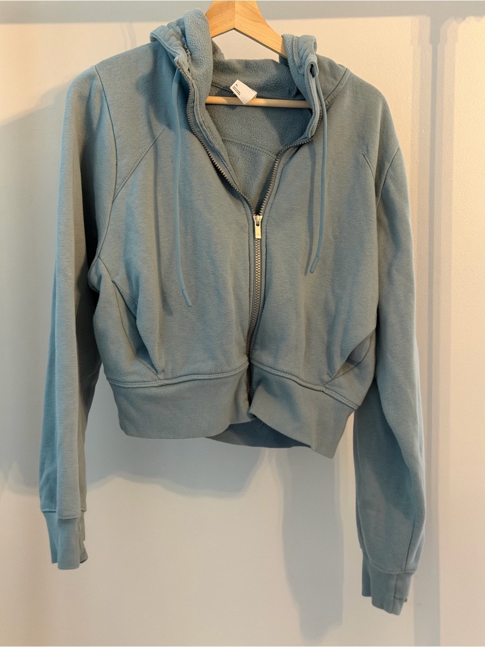 all in motion Dusty Blue Cropped Zip Hoodie